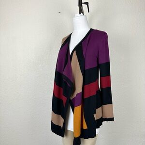 Colorblock Open Front Cardigan Women’s Sweater Cardigan Size S Grace Elements